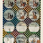 Charles Forbell's Naughty Pete comic strip - 12 circular panels arranged as a 3 wide by four tall grid