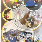 Comics page from adaptation of the Beatles Yellow Submarine with circular page compositions