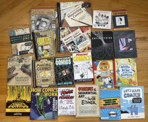 Photo of Book covers of books on comics making