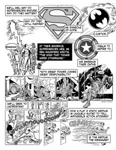 a page about how superheroes inspire us as symbols, of hope