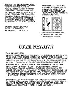 a page mostly of text, explaining the readings and the aims of the final project
