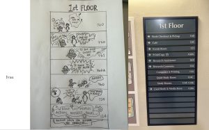 photo of architectural feature alongside comic made using that feature as basis for layout