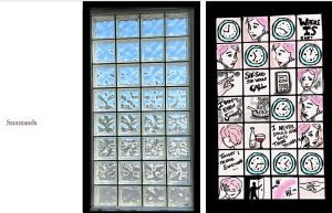 photo of architectural feature alongside comic made using that feature as basis for layout