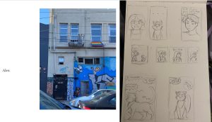 photo of architectural feature alongside comic made using that feature as basis for layout