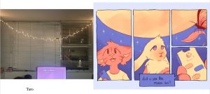 photo of architectural feature alongside comic made using that feature as basis for layout