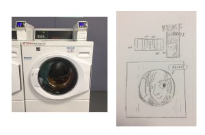 photo of architectural feature alongside comic made using that feature as basis for layout