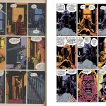 pages from watchmen with 9 panel grid - all interior tense scenes
