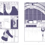 pages from Tillie Walden's spinning - more smooshes, a 1by3 with one split and a final splash page